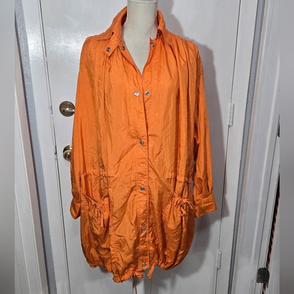Vintage Oversized Foxrun Bright Orange Rain Jacket Sz M - Picture 8 of 9